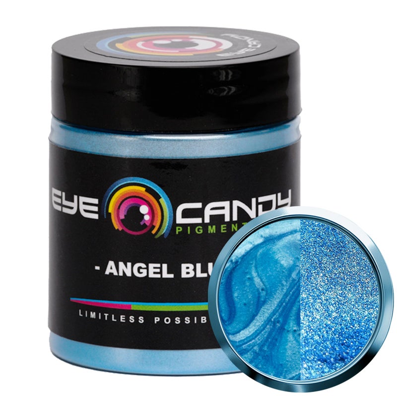 Eye Candy Pigments Premium Blue Mica Powder - Angel Blue (25gr) - for Epoxy, Resin, Soap, Paint, Woodworking, Acrylic Pouring, Bath Bombs, Fishing Lures - DIY Arts and Crafts Additive - Image 1